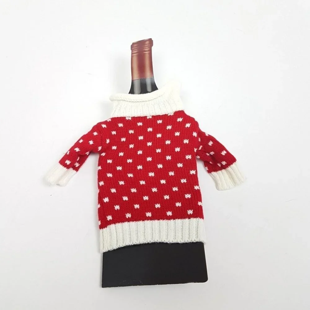 Rudolph Reindeer Knit Sweater Bottle Wrap